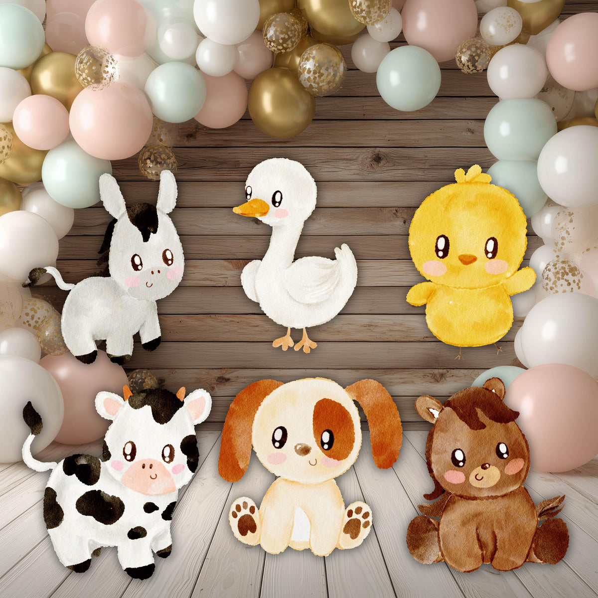 Ranch Animals Set 6 Cutouts, Barnyard Birthday Props, Farm Animals Baby Shower, Centerpieces, Party Decor