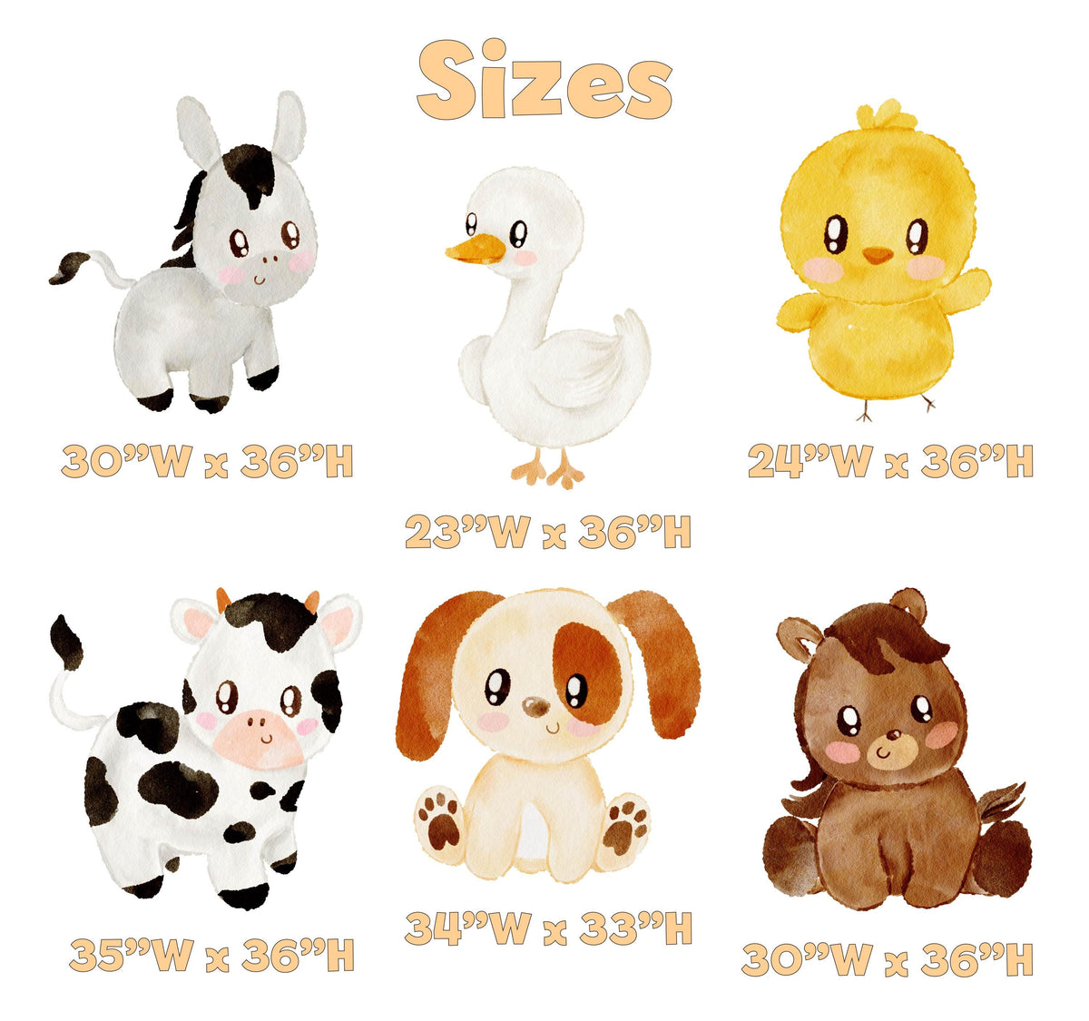 Ranch Animals Set 6 Cutouts, Barnyard Birthday Props, Farm Animals Baby Shower, Centerpieces, Party Decor