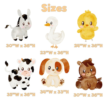 Ranch Animals Set 6 Cutouts, Barnyard Birthday Props, Farm Animals Baby Shower, Centerpieces, Party Decor