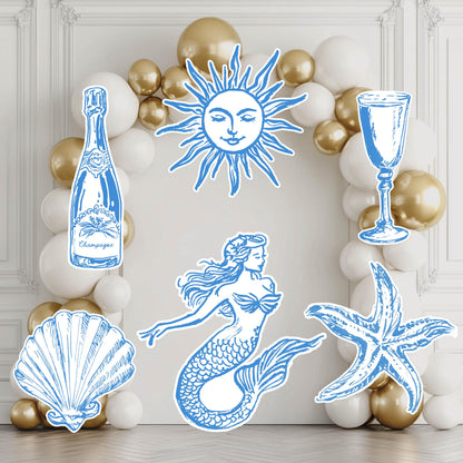 Mediterranean Birthday Cutouts (Beach Chair & Lemons), Amalfi Coast Bridal Shower Decor, Baby Shower, Bachelorette Backdrop