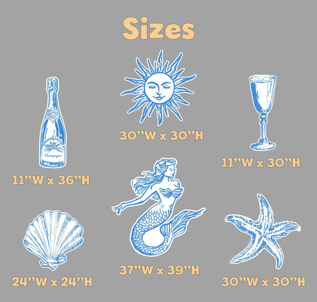 Mediterranean Birthday Cutouts (Beach Chair & Lemons), Amalfi Coast Bridal Shower Decor, Baby Shower, Bachelorette Backdrop