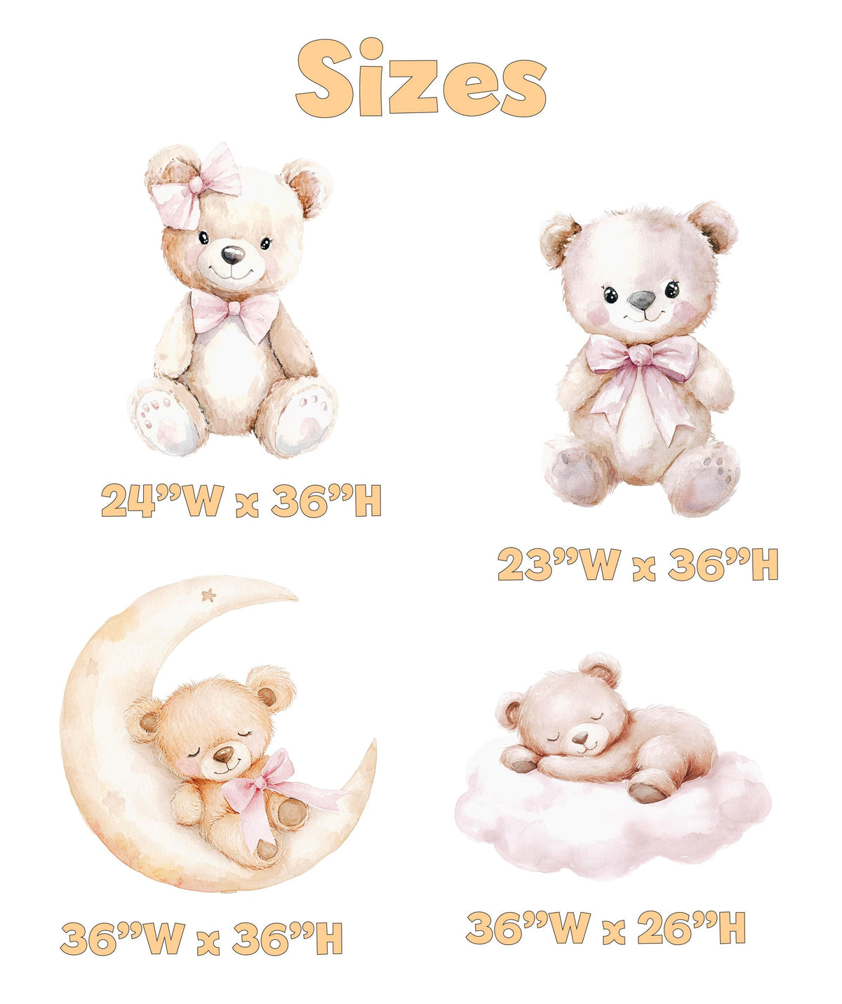 Pink Bear Cutouts Set 4, Girls First Birthday, We Can Bearly Wait, Baby Shower, Teddy Bear, Backdrop, Hot Air Balloon