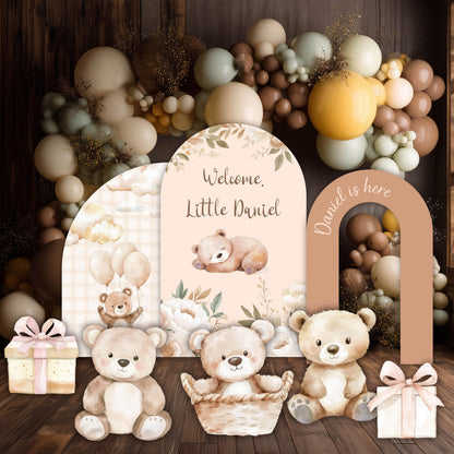 Neutral Bear Baby Shower Cutouts, First Birthday, We Can Bearly Wait, Boho Teddy Bear, Cute Bear, Backdrop