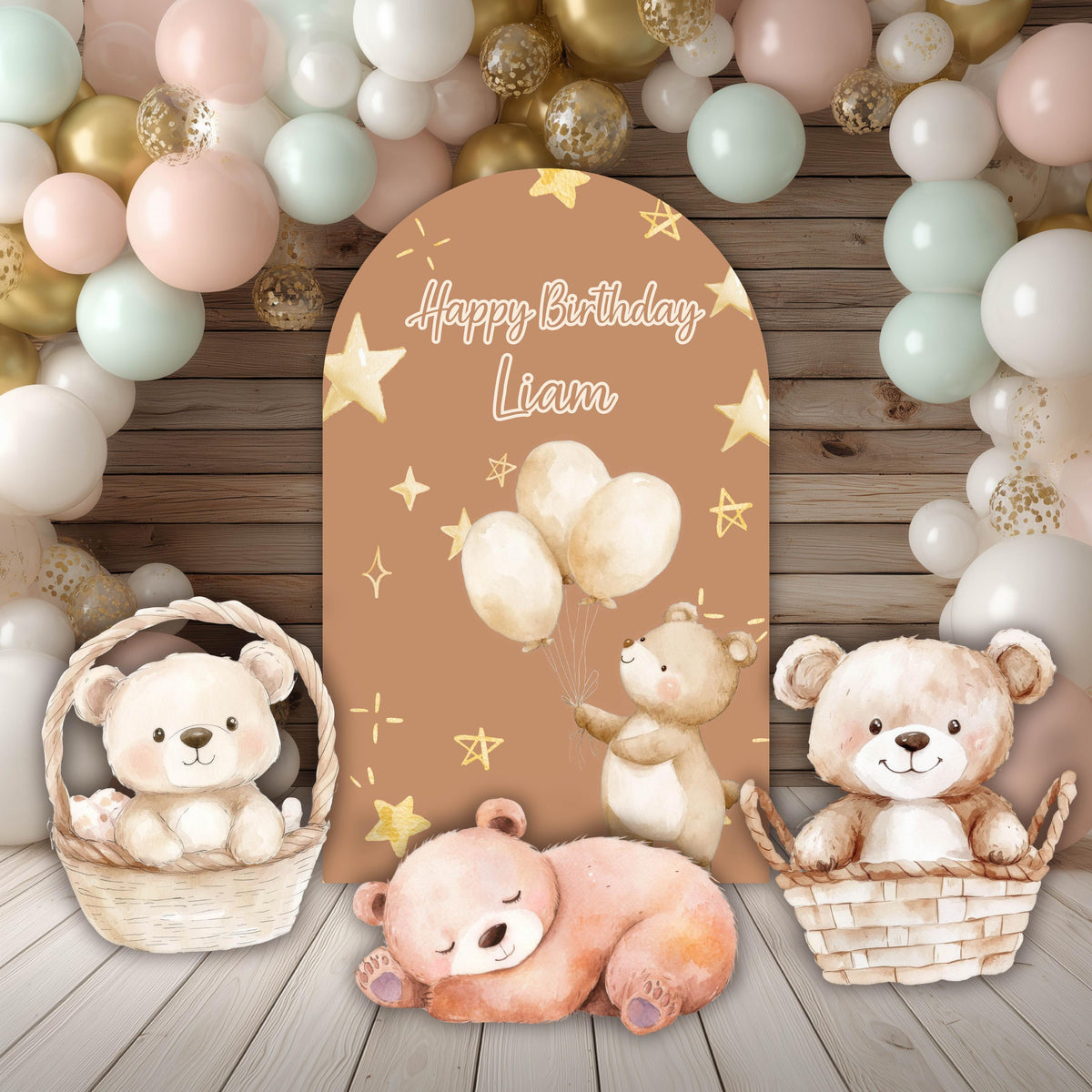 Neutral Bear Baby Shower Cutouts, First Birthday, We Can Bearly Wait, Boho Teddy Bear, Cute Bear, Backdrop, Party Props