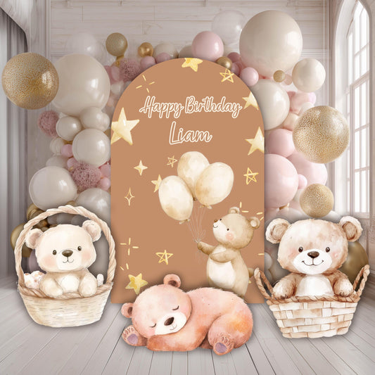 Neutral Bear Baby Shower Cutouts — custom party decor, printed and cut to shape