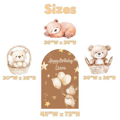 Neutral Bear Baby Shower Cutouts, First Birthday, We Can Bearly Wait, Boho Teddy Bear, Cute Bear, Backdrop, Party Props