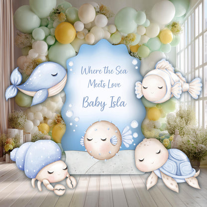 Blue Sea Animals Cutouts, Under the Sea Party, Ocean Animals Props, Baby Shower, First Birthday, Underwater