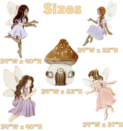 Fairy First Birthday Cutouts, Whimsical Baby Shower, Enchanted Fairy, Fairy tale, Purple Fairies, Centerpieces, Party Props, Mushroom House