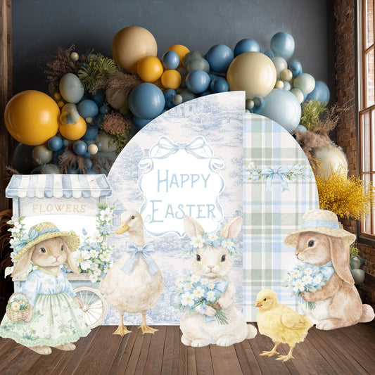 Spring Easter Bunny Cutouts — custom party decor, printed and cut to shape