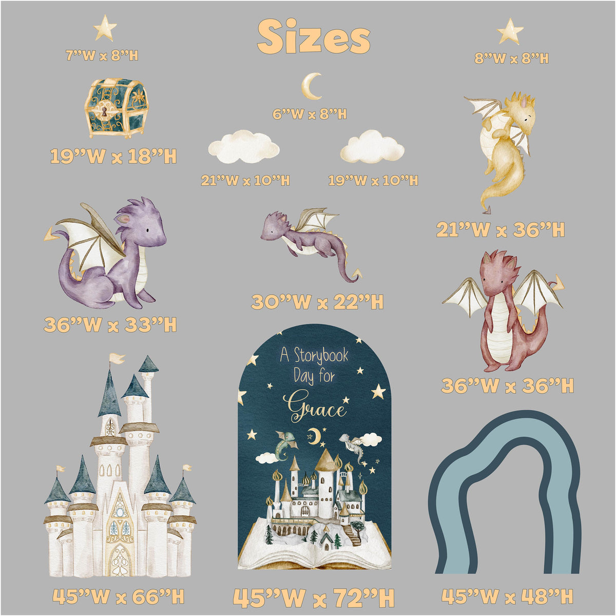 Dragons Cutouts, Fantasy Birthday Decor, Party Props, Dragon Kingdom, Baby Shower, Storybook, Fairytale, Magic Castle