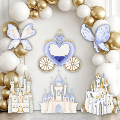 Fairy Kingdom Cutouts (Blue Castle & Carriage), Storybook Baby Shower, 1st Birthday, Girls Birthday, Castle, Princess Party, Fairytale