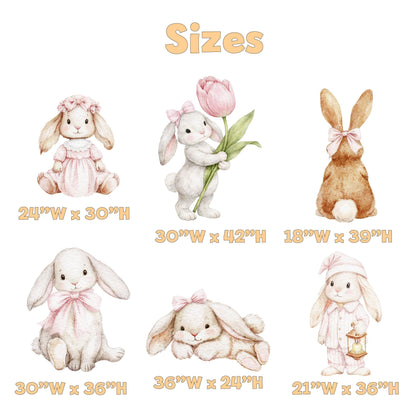 Pink Easter Bunny Cutouts, Storybook Baby Shower, Backdrop, Baby Girl, Cottagecore Spring, 1st Birthday