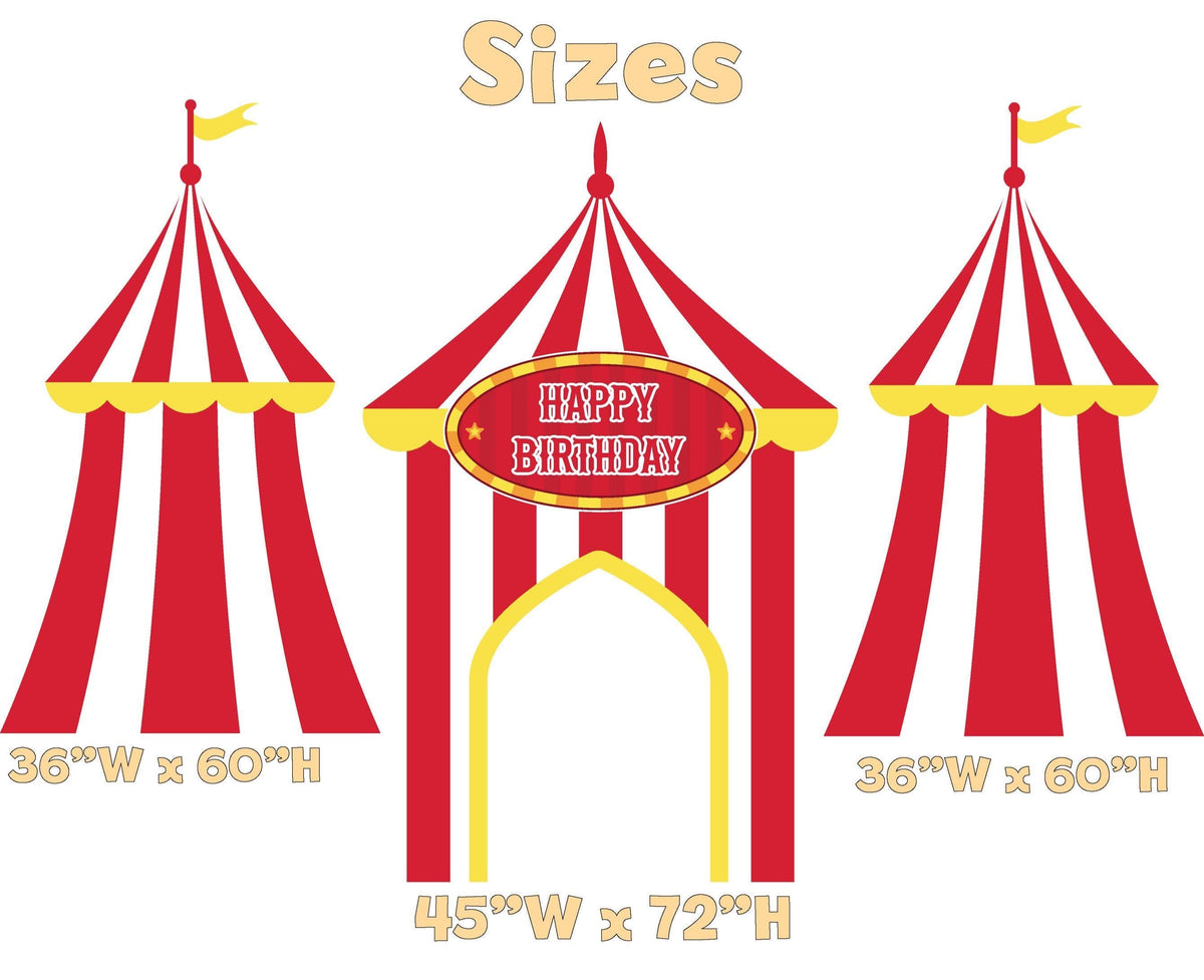 Red Circus Party Cutouts, Carnival Baby Shower, 1st Birthday Decor, Circus Tent, Photo Booth Frame, Custom Sign