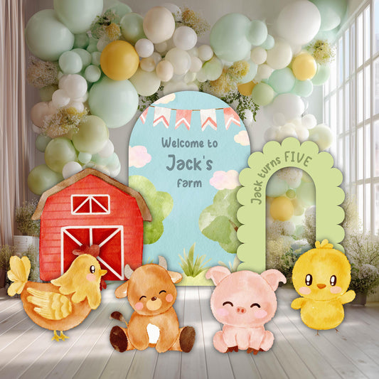 Farm Animals Cutouts — custom party decor, printed and cut to shape