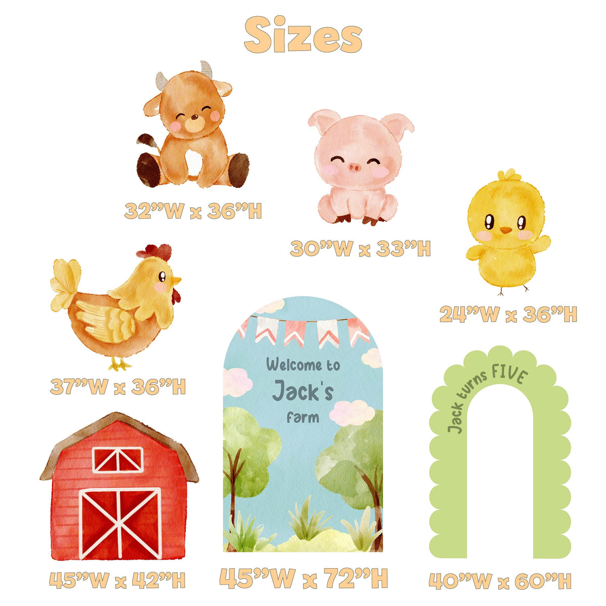 Farm Animals Cutouts, Ranch Animals, Barnyard Birthday Props, Personalized Baby Shower, Centerpieces