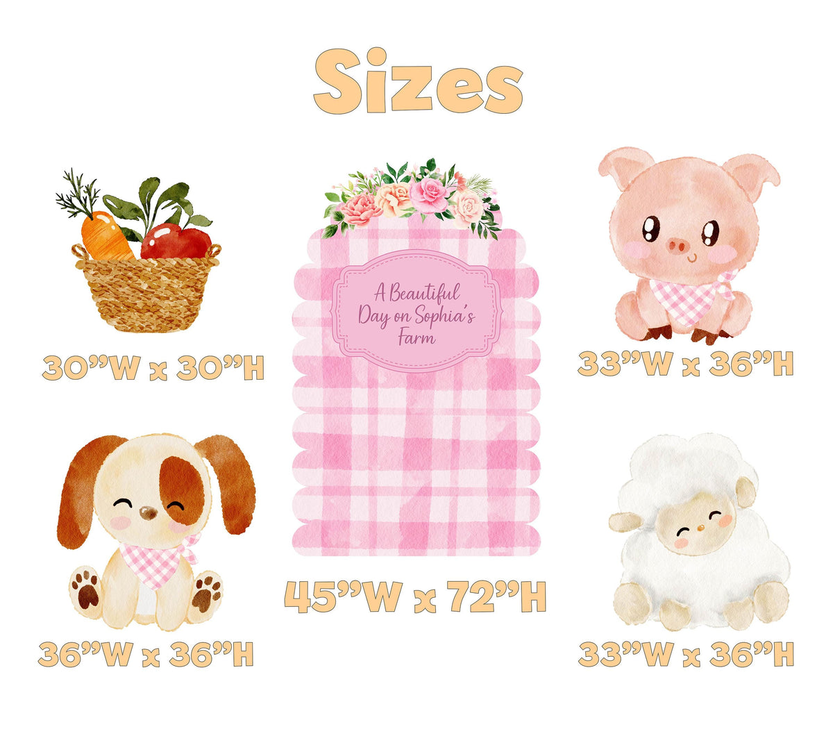 Pink Farm Animals Cutouts, Ranch Animals, Barnyard Birthday Props, Personalized Baby Shower, Centerpieces
