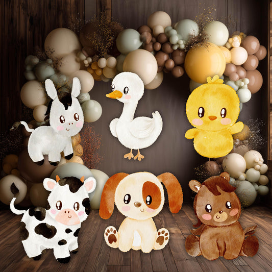 Ranch Animals Set 6 Cutouts — custom party decor, printed and cut to shape