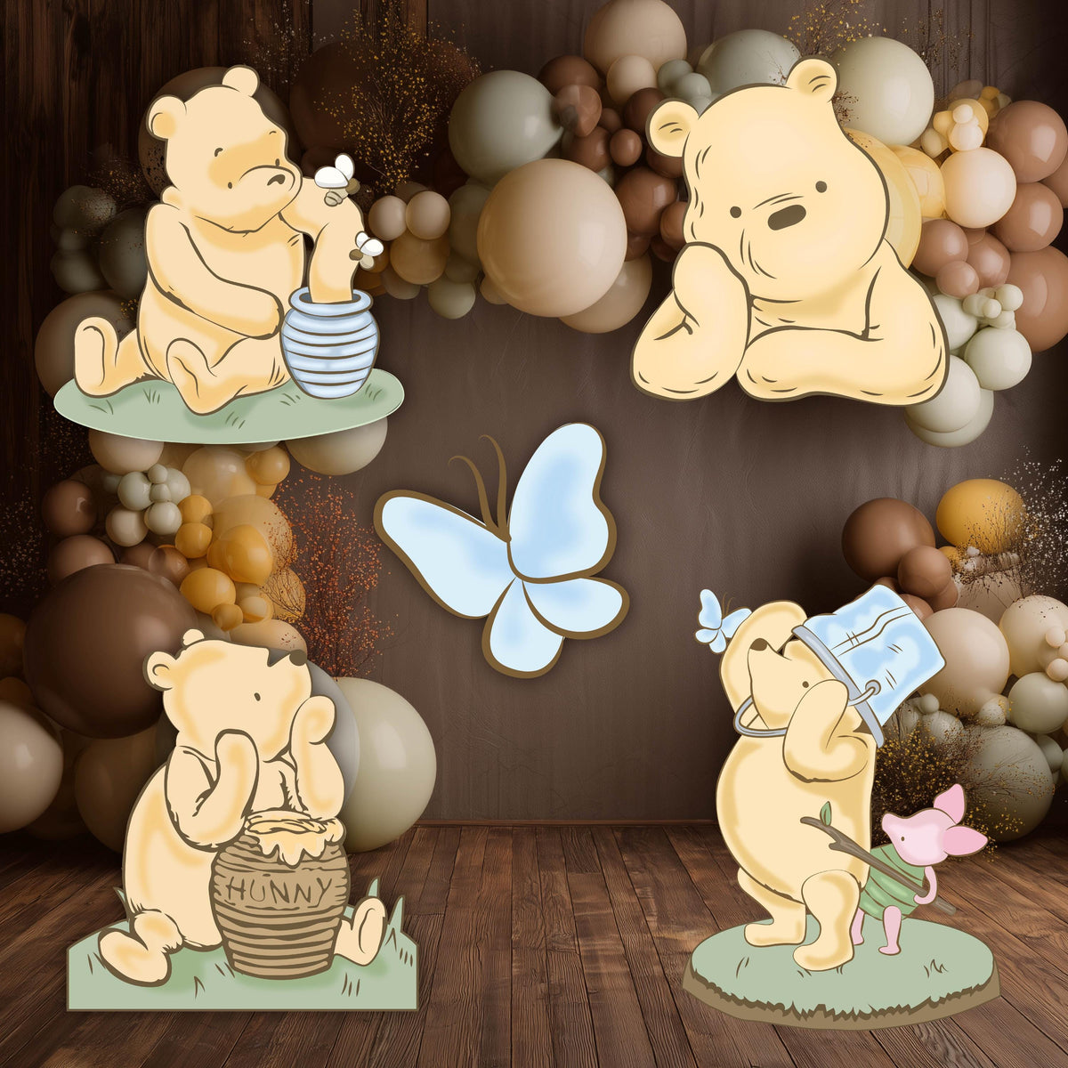 Classic Honey Bear Cutouts (Bears & Butterflies), Baby Shower Decor, Backdrop, Baby Boy, Bear Props, 1st Birthday