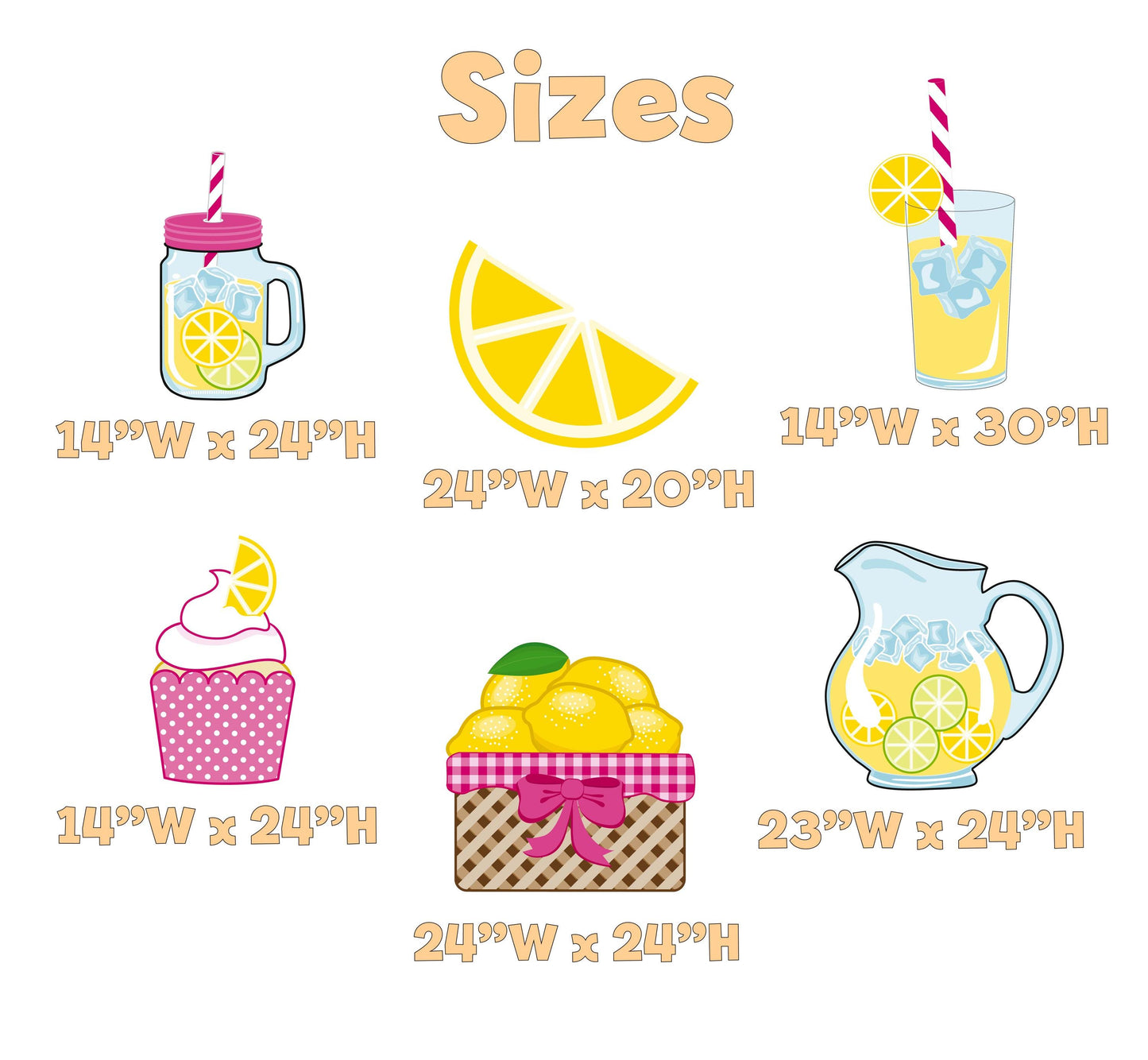 Lemonade Party Set 6 Cutouts, Main Squeeze, Backdrop, Two Sweet Birthday, Pink Lemonade Decor, Baby Shower, Summer Party, Lemonade Stand