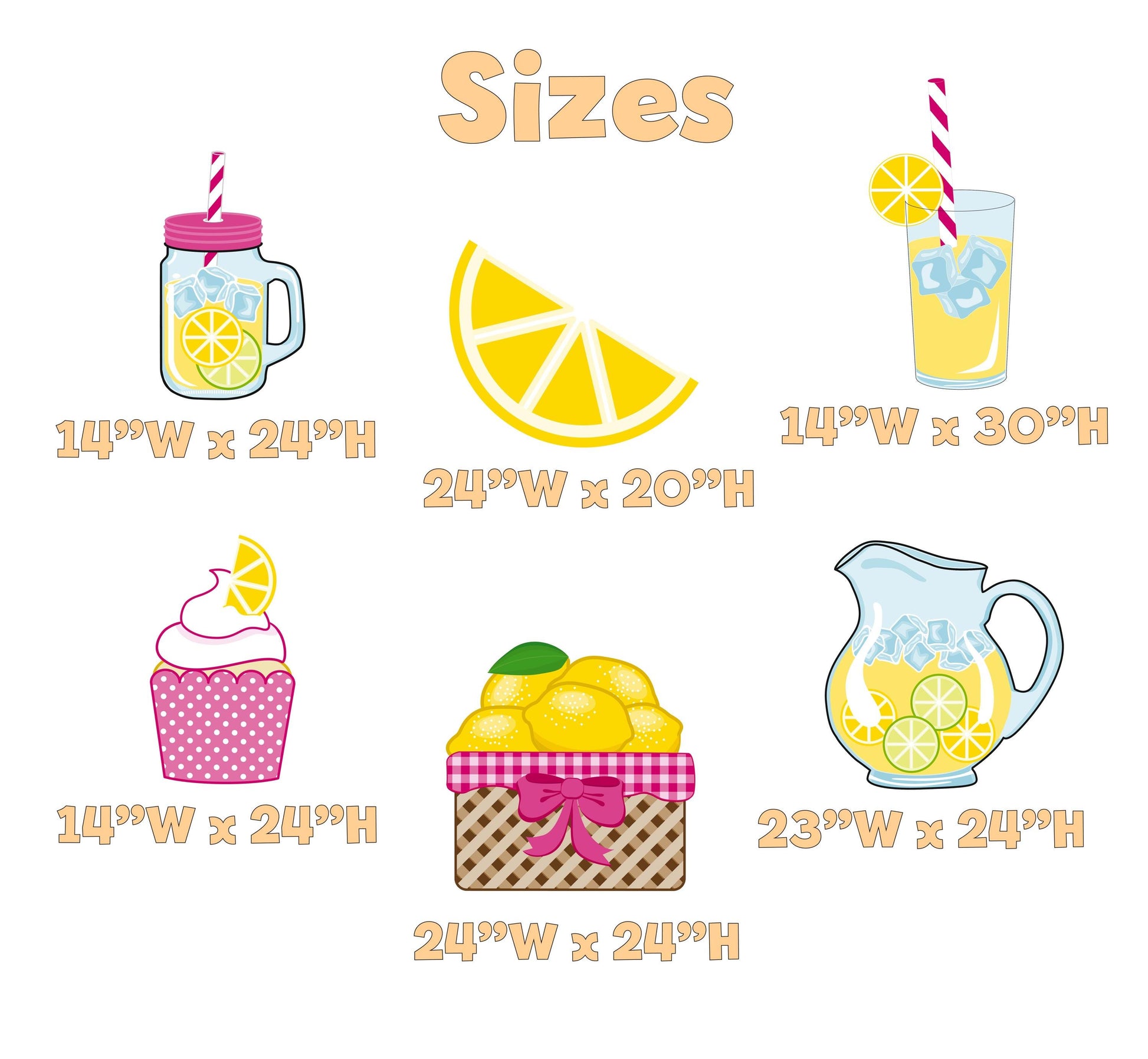 Lemonade Party Set 6 Cutouts, Main Squeeze, Backdrop, Two Sweet Birthday, Pink Lemonade Decor, Baby Shower, Summer Party, Lemonade Stand