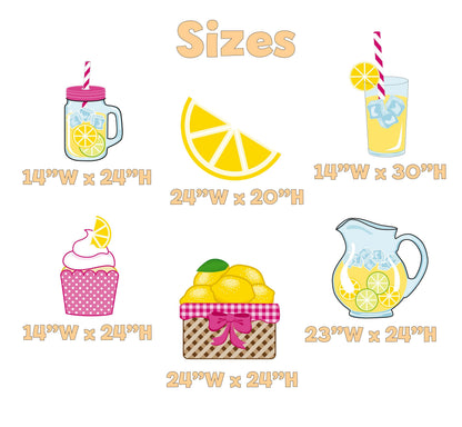 Lemonade Party Set 6 Cutouts, Main Squeeze, Backdrop, Two Sweet Birthday, Pink Lemonade Decor, Baby Shower, Summer Party, Lemonade Stand