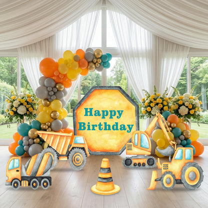 Construction Party Cutouts, Construction Birthday Decoration, Construction Cars Baby Showers, Vehicles Props, Construction Birthday Themed