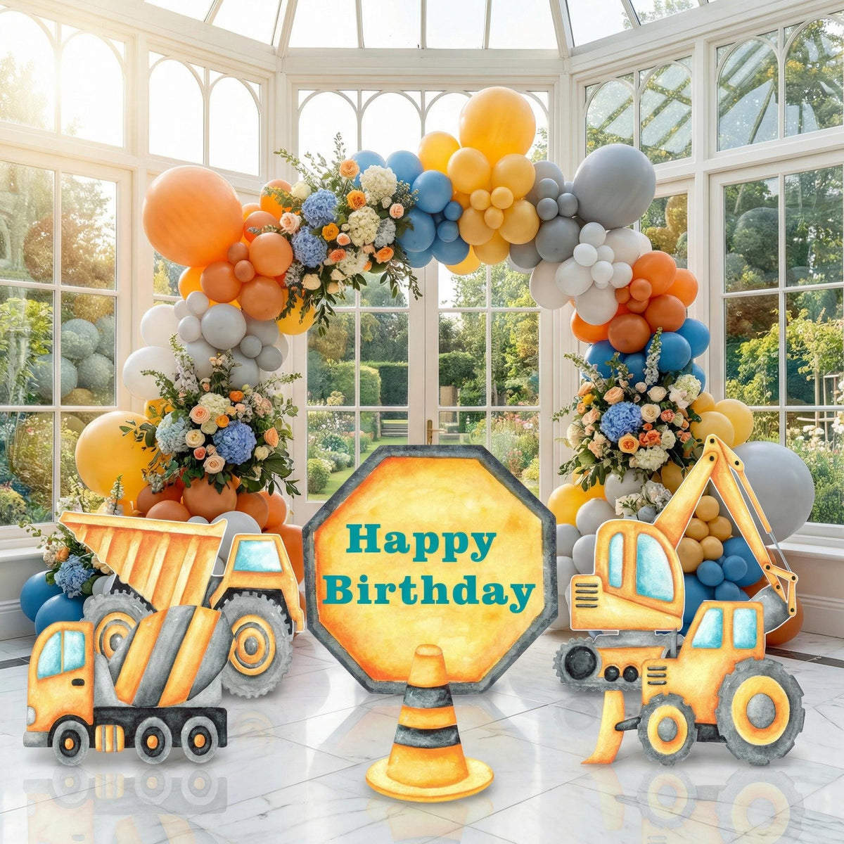 Construction Party Cutouts, Construction Birthday Decoration, Construction Cars Baby Showers, Vehicles Props, Construction Birthday Themed