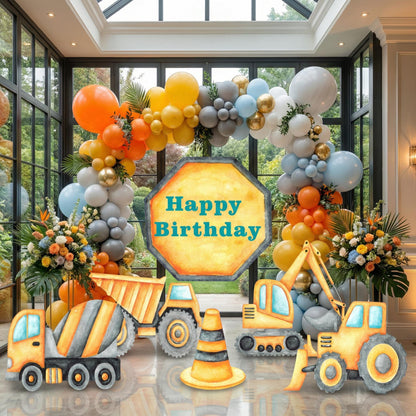 Construction Party Cutouts — custom party decor, printed and cut to shape