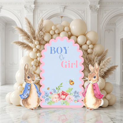 Garden Bunny Cutout, Baby Shower, Twins Backdrop, Gender Reveal, First Birthday, Baby Girl, Newborn, Birth Announcement, Baby Announcement