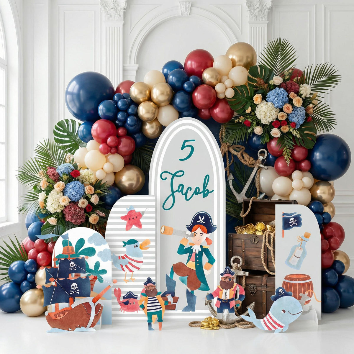 Sea Pirates Cut Out Set — custom party decor, printed and cut to shape