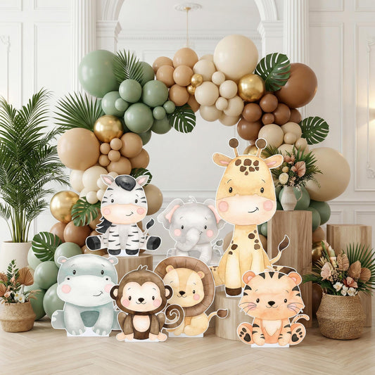 Safari Animals Cutouts — custom party decor, printed and cut to shape