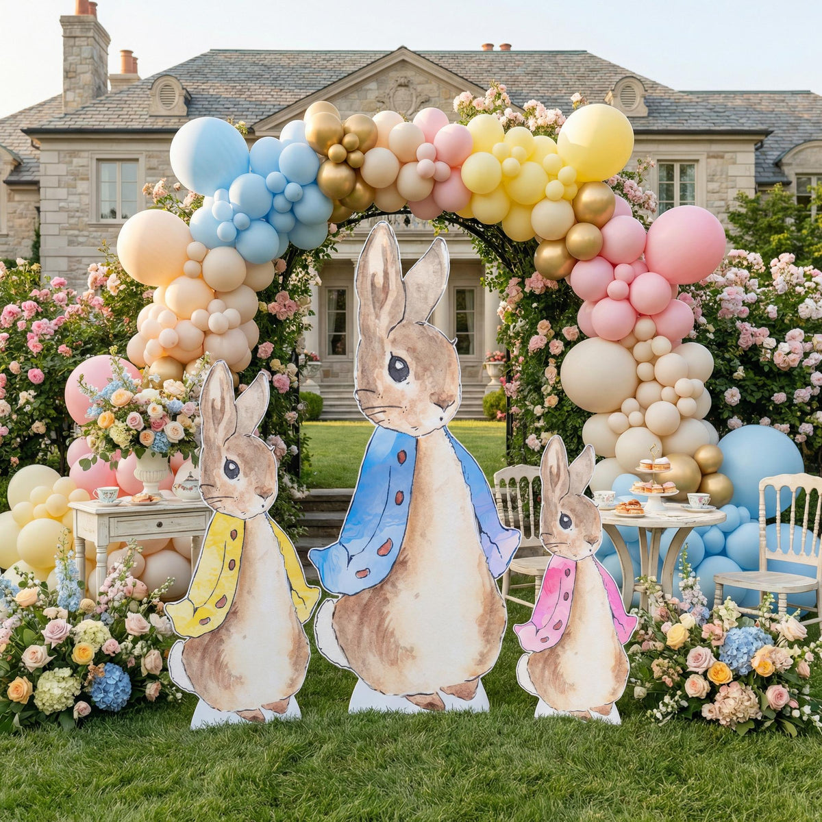 Garden Bunny Cutout Decoration, Rabbit Baby Shower Decor, Backdrop Decor, Yard Sign Art, Garden Decor,Easter Bunny Art,Rabbit Garden Stakes
