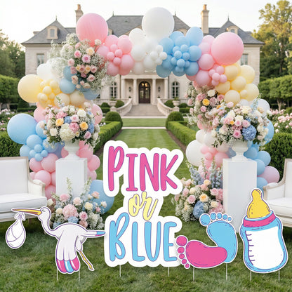 Pink Or Blue — custom party decor, printed and cut to shape