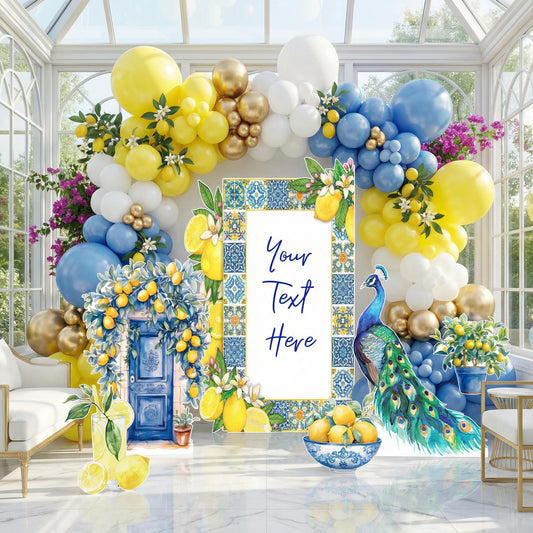 Mediterranean Birthday Party — custom party decor, printed and cut to shape
