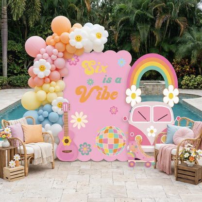 Groovy Birthday Cutouts — custom party decor, printed and cut to shape