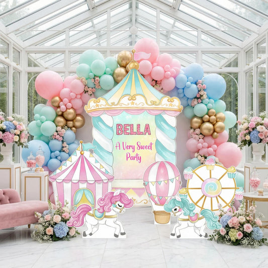 Circus Cutouts — custom party decor, printed and cut to shape