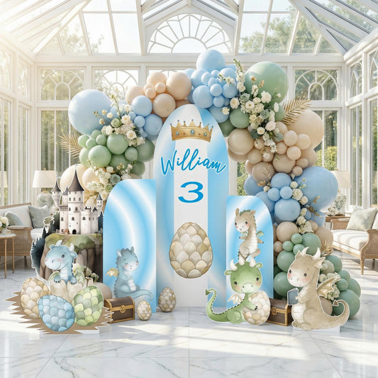 Blue Baby Dragons Cutouts — custom party decor, printed and cut to shape