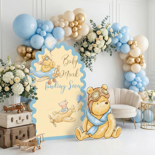 Classic Blue Honey Bear Cutouts — custom party decor, printed and cut to shape