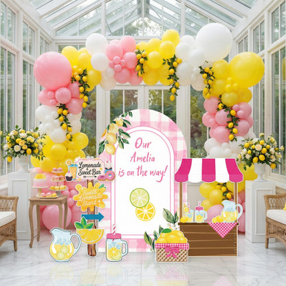 Lemonade Party Cutouts (Lemonade Stand), Main Squeeze, Backdrop, Two Sweet Birthday, Pink Lemonade Decor, Baby Shower, Summer Party, Lemonade Stand