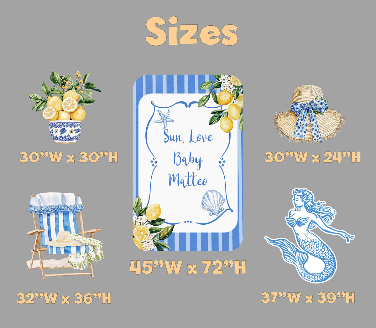 Mediterranean Birthday Cutouts, Amalfi Coast Bridal Shower Decor, Bachelorette Party, Lemons