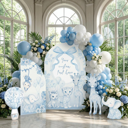 Blue Toile Safari Animals Cutouts — custom party decor, printed and cut to shape