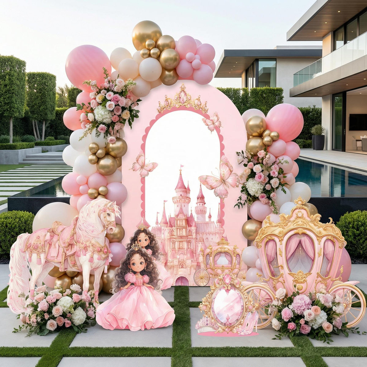 Pink Baby Princess Cutout, Storybook Baby Shower, Backdrop, 1st Birthday, Girls Birthday, Welcome Sign, Castle, Princess Carriage, Fairytale