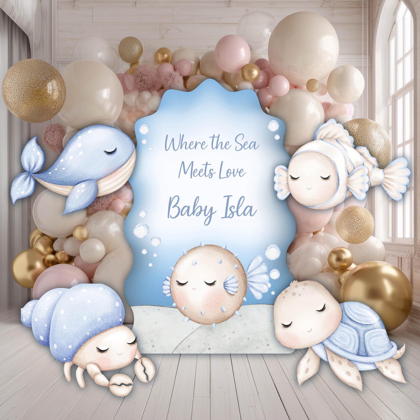 Blue Sea Animals Cutouts, Under the Sea Party, Ocean Animals Props, Baby Shower, First Birthday, Underwater