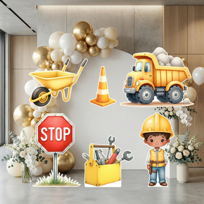 Construction Party Cutouts (Truck & Tools), Baby Shower, Vehicles Props, Boys 1st Birthday Decor, Construction Party Signs, Cars Centerpieces