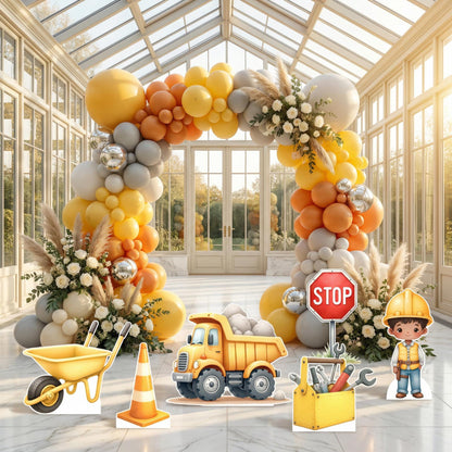 Construction Party Cutouts (Truck & Tools), Baby Shower, Vehicles Props, Boys 1st Birthday Decor, Construction Party Signs, Cars Centerpieces