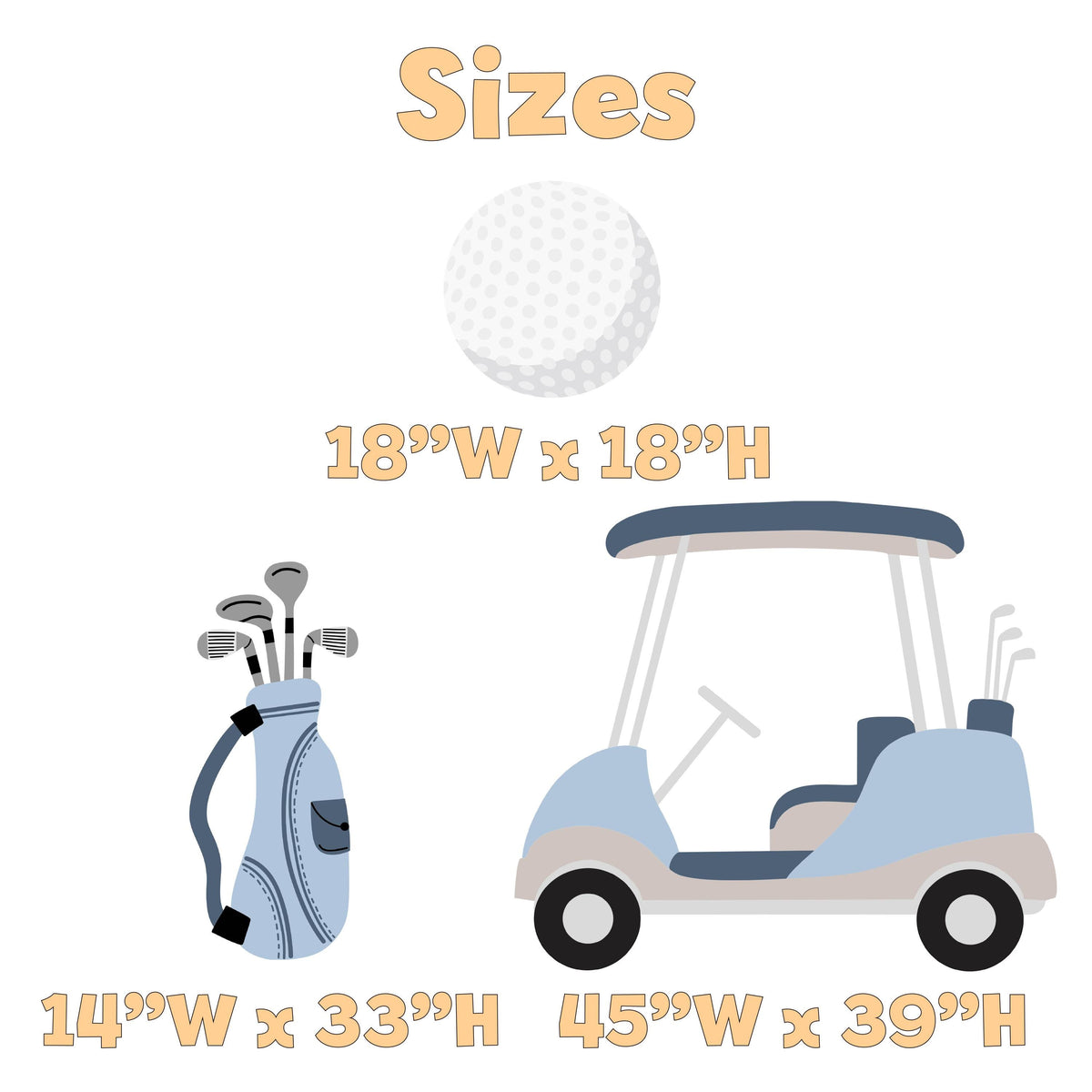 Hole in One Birthday Cutouts, Blue Golf Party Decor, Golf Baby Shower, 1st Birthday, Props, Sign, Golf Cart