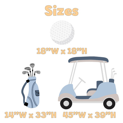Hole in One Birthday Cutouts, Blue Golf Party Decor, Golf Baby Shower, 1st Birthday, Props, Sign, Golf Cart