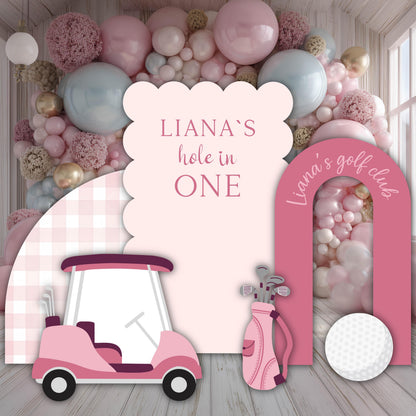 Hole in One Birthday Cutouts, Pink Golf Party Decor, Golf Baby Shower, 1st Birthday, Props, Sig, Golf Cart