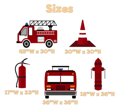 Firefighter Cutouts, Set 5, Yard Sign, Firefighter Theme Party, Centerpieces, Kids Even Decor, Fire Truck Props, Fire Station