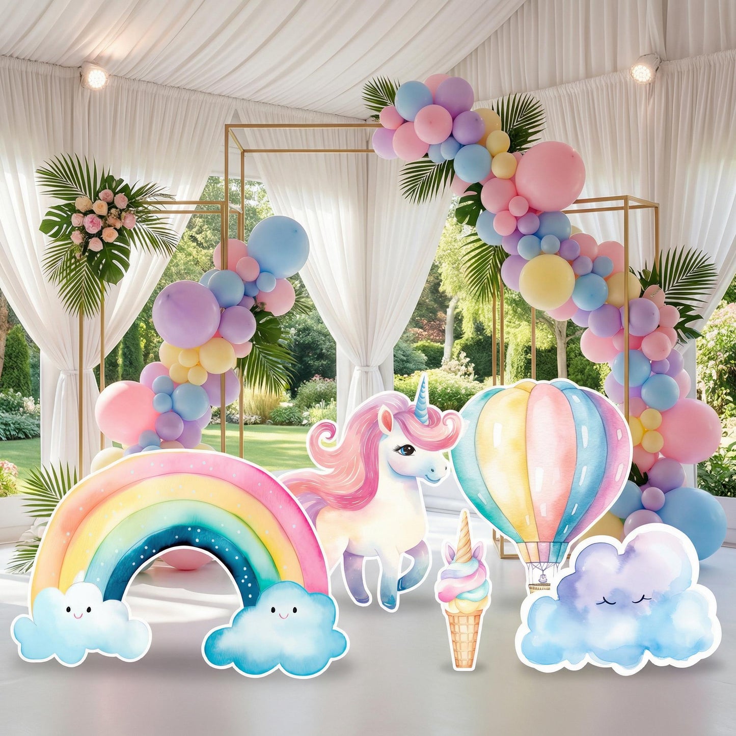 Personalized Unicorn Decor, Yard Sign, Unicorn Theme Party, Cutouts Standee Centerpieces, Unicorn Party Decoration, Unicorn Birthday Prop